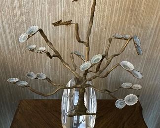 Wonderful acrylic metal and shell decorative piece