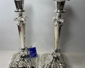 Mayfair silver plated candlesticks 
made in England