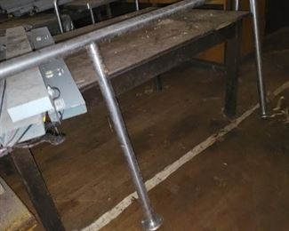 Curved stainless steel handrail