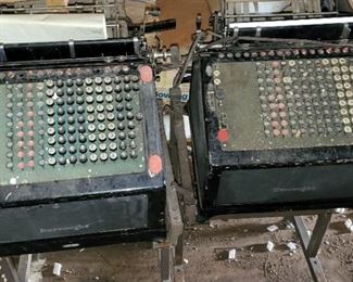 Huge, heavy adding machines