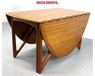 Lot 703 1960s Kurt Ostervig Jason Mobler Danish Modern Teak Wood DropLeaf Dining Table. 2  24 inch drops.