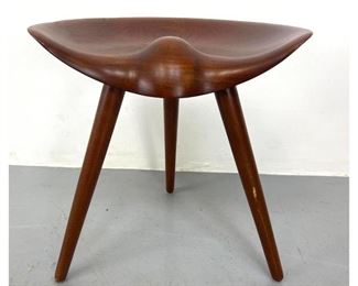 Lot 706 Morgens Lassen Stool with Shaped Seat. 