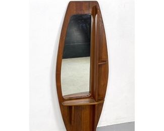 Lot 711 Mid Century Modern Wall Shelf Mirror. Cool design. Belart co. Mandota, Minn