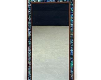 Lot 712 Modernist Glazed Tile and Walnut Framed Wall Mirror. Mid Century Modern 