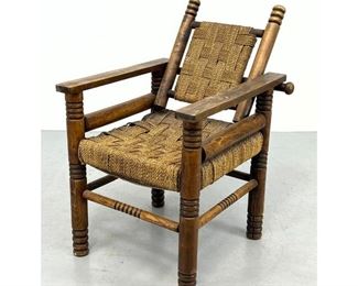 Lot 713 French Oak and cord Lounge Chair by 
