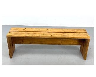 Lot 717 Charlotte Perriand Long Bench. Les Arcs Pine wood Bench