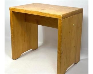 Lot 718 Charlotte Perriand pine wood stool for les arc 