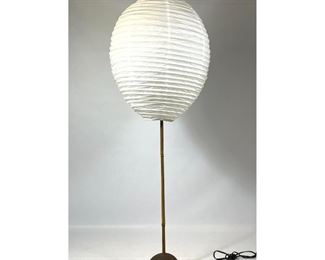 Lot 726 ISAMU NOGUCHI Akari Bamboo and Iron Table Lamp. Original base replaced shade. 