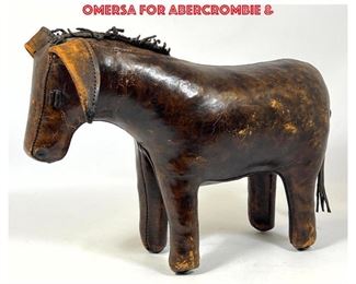 Lot 728 Leather Donkey Figural Footstool Ottoman. Curly leather mane. Attributed to OMERSA FOR ABERCROMBIE 