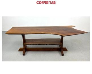 Lot 729 Studio Made Freeform Coffee Table. Nicely grained live edge top. Nakashima Conoid style coffee tab