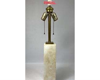 Lot 737 ROBSJOHN GIBBINGS for HANSEN Marble Square Column Lamp. Clean modernist. Marble finial. 