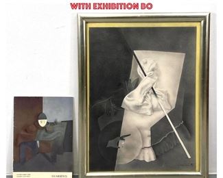 Lot 745 CARLO GUARIENTI 81 watercolor gray toned style life abstract painting aquarelle. With exhibition bo