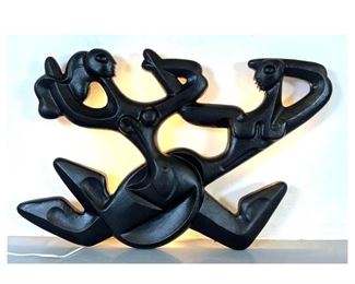 Lot 749 Frederick Weinberg Light Up Wall Sculpture. Dancing Couple. 
