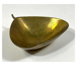 Lot 752 CARL AUBOCK Austrian Bronze Modernist Bowl. Triangular form with stem. Marked.