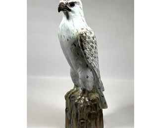 Lot 779 Glazed Pottery Bird of Prey Hawk Figure Sculpture. 