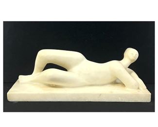 Lot 793 Reclining marble figure in manner of Henry Moore