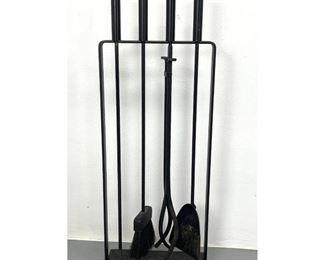 Lot 797 Mid Century Modern Rust spots. Fireplace Tool set
