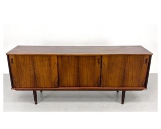 Lot 799 Danish Modern Rosewood Credenza Sideboard with sliding Doors. 