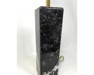 Lot 805 Gibbings Style Square Column Marble Table Lamp. 