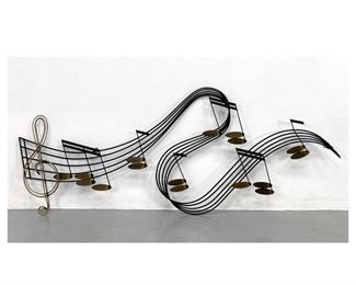 Lot 808 Signed C Jere dated 1988 wall sculpture. Musical notes