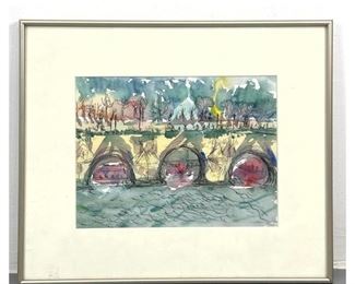 Lot 809 C. Fleming Watercolor Painting. Signed. 