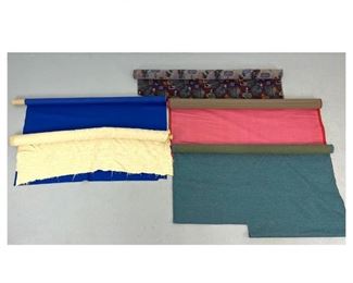 Lot 820 5 Partial Bolts of upholstery fabrics. Solids, tweeds and patterns