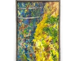 Lot 835 ALICE WHITE Colorful Modernist Painting. Signed. Canvas. 