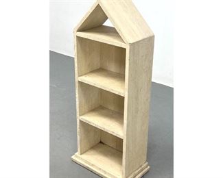 Lot 851 Modernist Travertine Marble Shelves. Bookcase, Display Cabinet. 