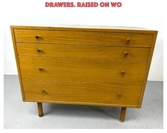 Lot 861 HARVEY PROBBER American Modern Bachelor s Chest Dresser. Walnut Cabinet with 4 Drawers. Raised on wo
