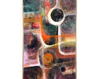 Lot 865 EMMANUAL GLEZ Abstract Modern Painting on Canvas. 