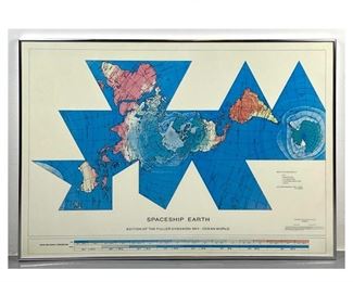 Lot 870 Richard Buckminster Fuller Dymaxion World Map Print, 1980 Fuller 