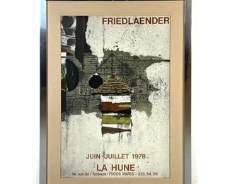 Lot 874 FRIEDLAENDER 1978 Exhibition Poster. Paris. Bellini Litho. 