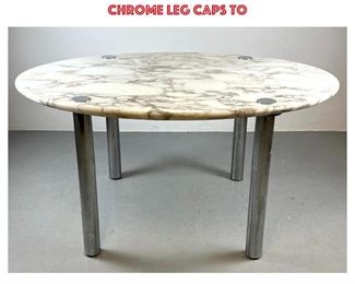 Lot 885 Erwine and Estelle Laverne Dining Table. Oval Top supported by four Chrome Legs. Chrome Leg Caps to 
