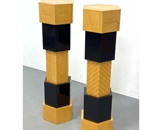 Lot 929 Italian style Pedestal Stands. 6 sided column form. 