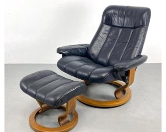 Lot 931 EKORNES Stressless Sweden Lounge Chair and Ottoman