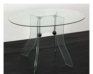 Lot 943 Italian 1940 s tempered glass diminutive occasional table