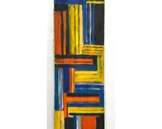 Lot 953 Modernist Abstract Painting. Color Stripes and bands. Acrylic on canvas. 