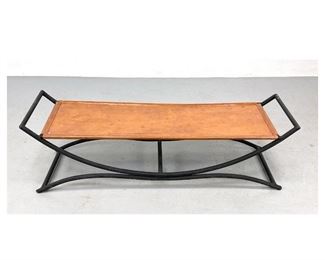 Lot 959 Iron and Leather low bench