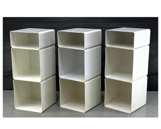 Lot 966 3 Stacking Plastic Storage Shelf Cubbies