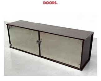 Lot 969 Vittorio Introini 1970 s wall mounted credenza cabinet. wood with Stainless Steel Doors. 