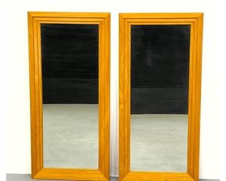 Lot 973 Pair Decorator Stepped Frame Wall Mirrors. 