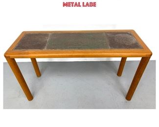Lot 975 Haslev Teak and Tile Console Table by Tue Poulsen for Haslev made in Denmark, Signed with metal labe