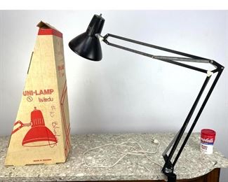 Lot 989 UNI LAMP by LEDU. Adjustable Clamp On Task Desk Lamp. Original box. 