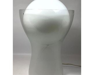 Lot 995 Modernist Italian style Glass Table Lamp. Sphere Shade Nests in Glass Base.