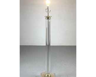 Lot 1017 Modernist Lucite Column Floor Lamp. Silver Base. 