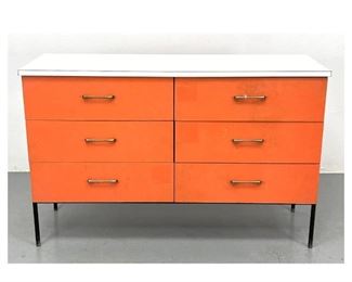 Lot 1052 Vista of California Low Dresser Chest. George Nelson Steelframe style. Formica top. 