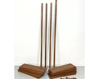 Lot 1054 Mid Century Modern Wall mount shelf Unit. 16 shelves and 4 uprights