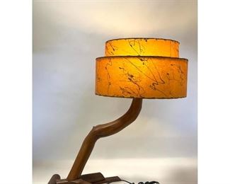 Lot 1061 Natural Wood Table Lamp. Folk Art Twig Lamp. 