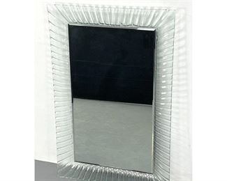Lot 1064 Rippled Textured Glass Framed Mirror. 