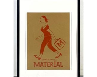 Lot 1092 Margaret Kilgallen Attributed Print. Framed under glass. 